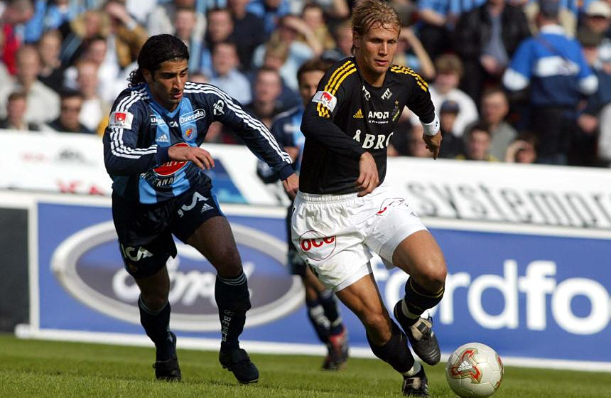 Saturday 13 April 2002, kl 15:00  Djurgårdens IF - AIK 3-4 (2-2)  Råsunda Fotbollstadion, Solna