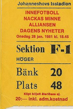Wednesday 28 January 1981, kl 20:00  IFK Göteborg - AIK 0-2 (0-1)  Johanneshovs Isstadion, Stockholm