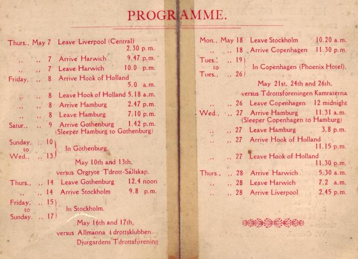 Friday 15 May 1914  AIK - Liverpool FC 0-3 (0-0)  Stockholms stadion, Stockholm