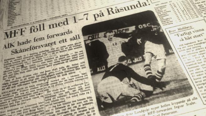 Wednesday 31 August 1960, kl 19:30  AIK - Malmö FF 7-1 (2-1)  Råsunda Fotbollstadion, Solna